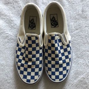 Blue Checkered Slip-On Vans